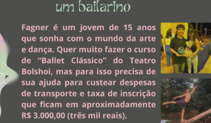 AJUDE FAGNER FAZER O CURSO BOLSHOI