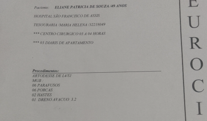 Ajuda para uma Cirurgia (Artrodese)