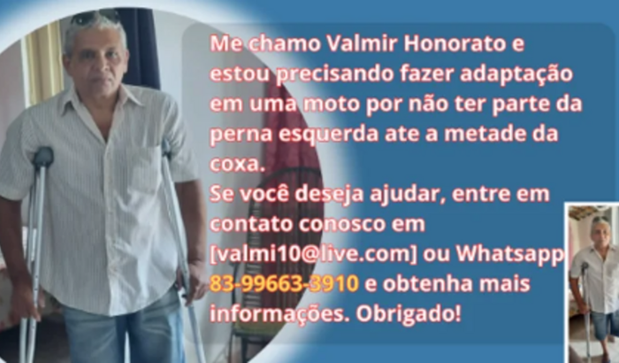 Ajuda  Adaptar Uma Moto em Triciclo Para Valmi Onorato da Silva