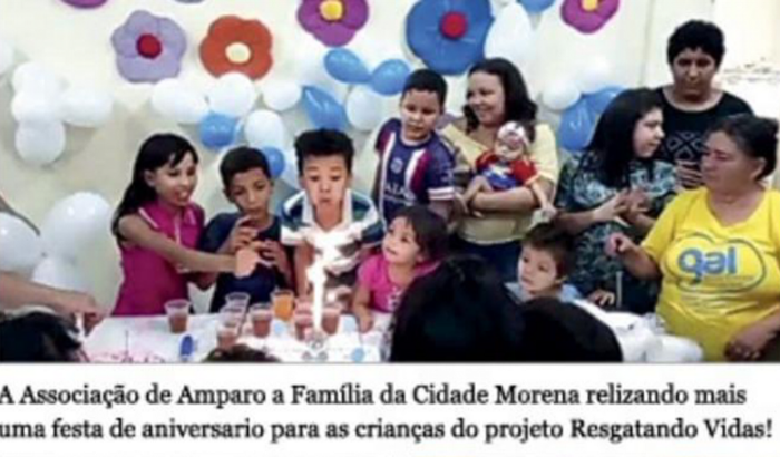 Festa para as 30 crianças do projeto para o mês de agosto