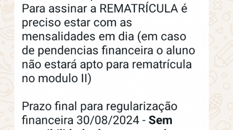 Bom dia pessoal sou tecnica em enfermagem e estou com pendências na instituição preciso quitar para passar pro 2 módulo 