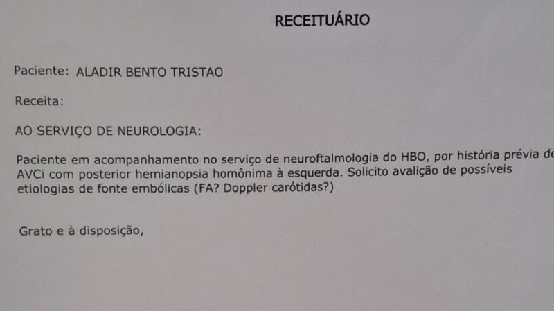 imagem da vaquinha Ajuda para comprar óculos para meu pai que sofrei avc e teve parte da visão do olho esquerdo perdida 