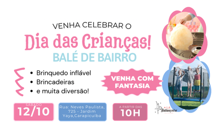Vaquinha Festa Dia das Crianças no Projeto Balé de Bairro
