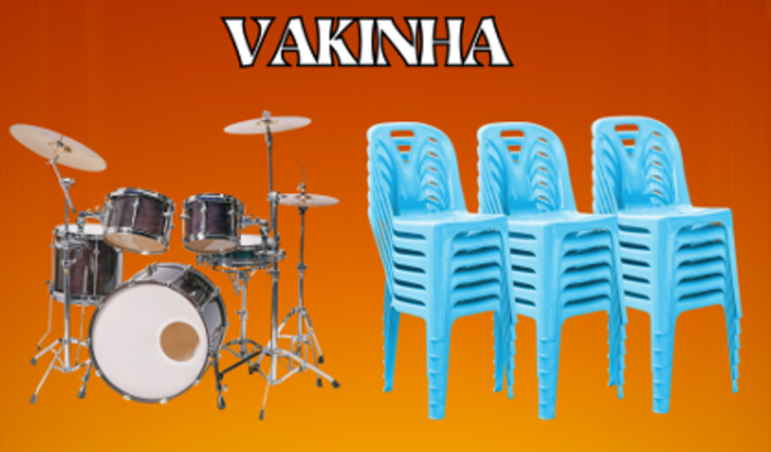 Vakinha para bateria e cadeiras da igreja 