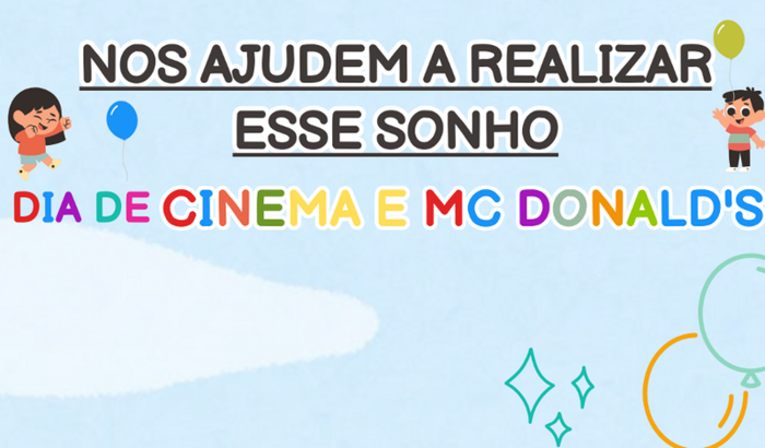 Dia do Cinema e MC Donald's para 55 crianças carentes 