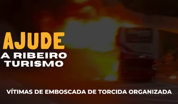 AJUDE A RIBEIRO TURISMO - ÔNIBUS DESTRUIDOS EM EMBOSCADA DE TORCIDA ORGANIZADA