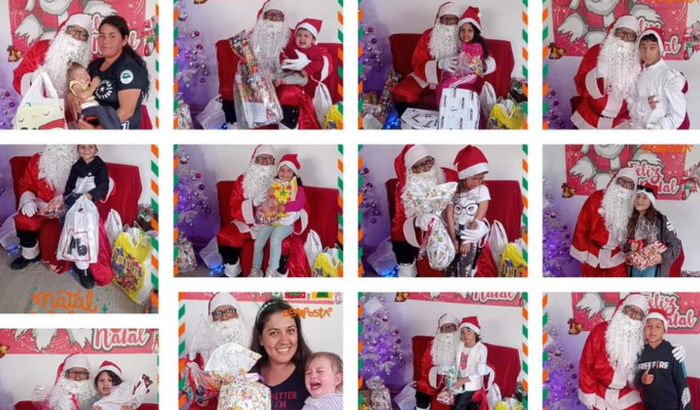 Ação de fim de ano para as crianças do bairro Parrollim em Curitiba 