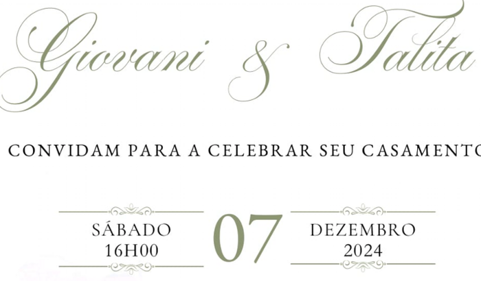 Presente de casamento Giovani e Talita