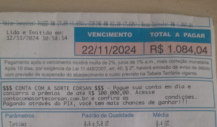 Ajuda para custear a entrada do parcelamento da corsan das contas super faturadas 