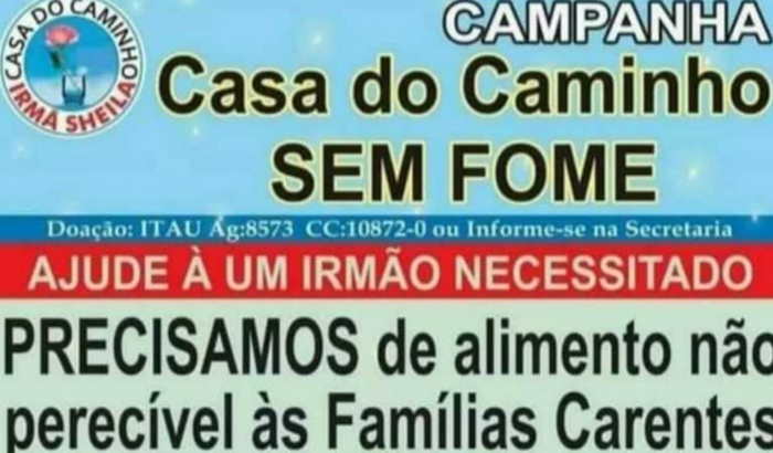 200 Cestas Básicas Para a Casa do Caminho Irmã Sheila