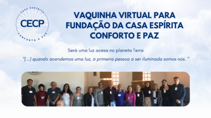 imagem da vaquinha Construindo a Casa Espírita Conforto e Paz