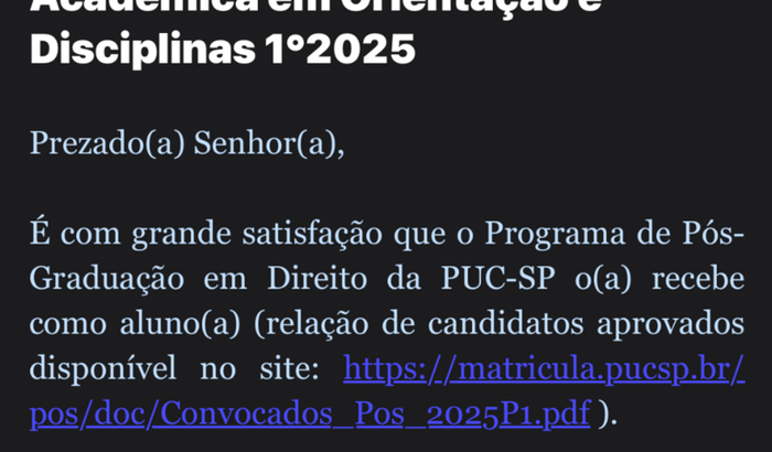 Mestrado em Direito