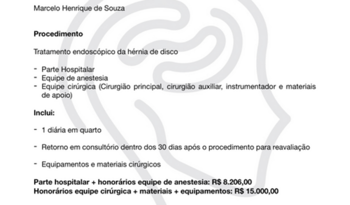 Ajuda para fazer uma cirurgia no Marcelo na coluna urgente.