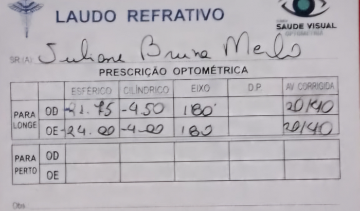 Óculos da Juliane