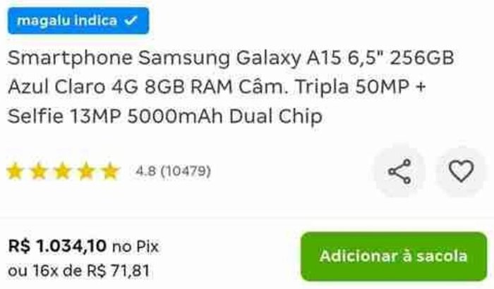 Para comprar um celular melhor tenho um j5 prime queria um a15