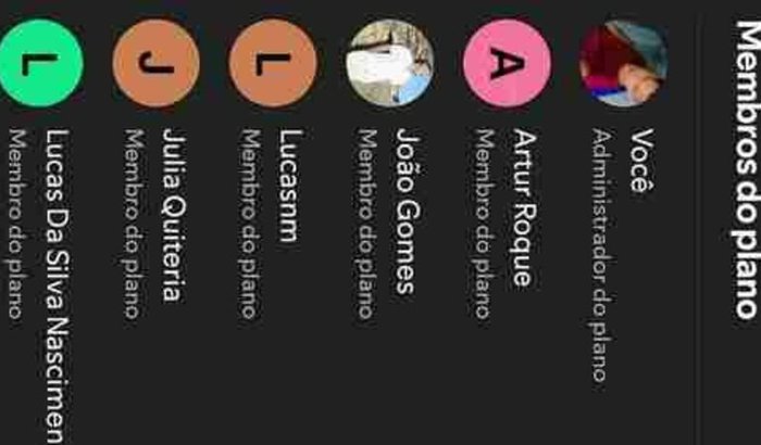 Pagamento Spotify família 