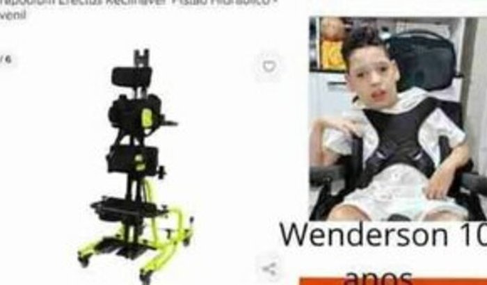 Ajuda para comprar um aparelho pro meu filho ficar de pé 