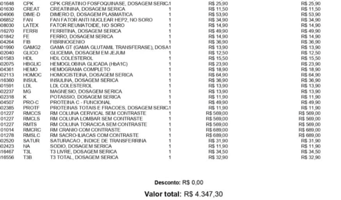 Exames Regina do Bazar