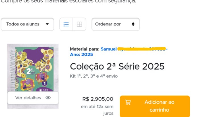 Ajuda para permanecer no colégio particular