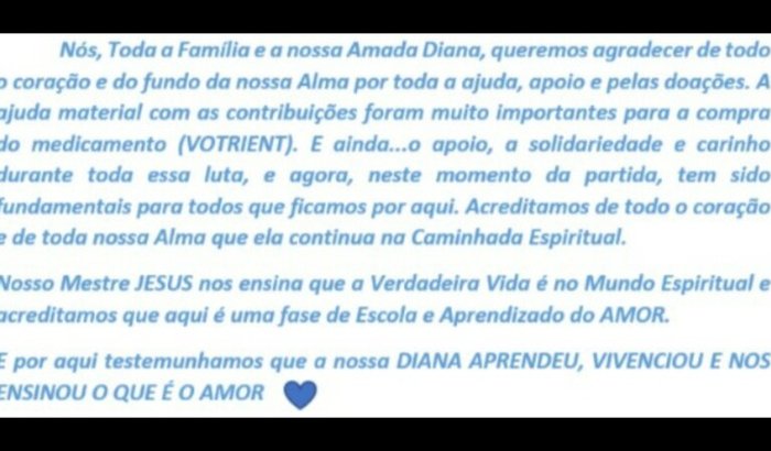 Vamos ajudar com a medicação da Diana