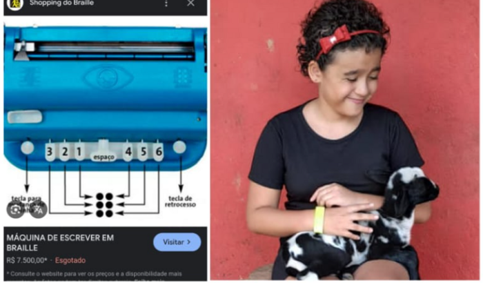 Máquina de escrever braille para Micaelly