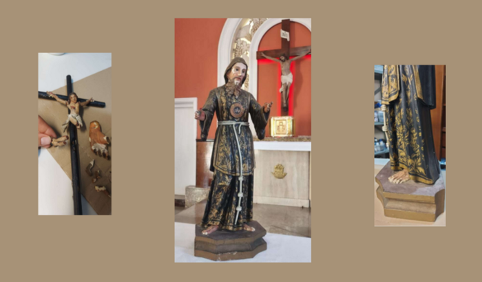 Restauração da Imagem de São Fco de Paula do HBP em Campinas/SP