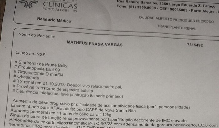 Cirurgia Bariátrica para o Matheus 