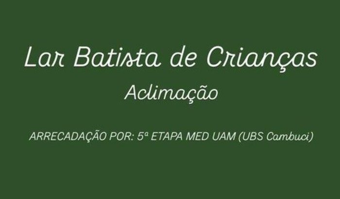 Itens de higiene para o Lar Batista