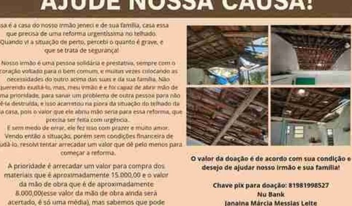 Reforma do telhado da casa do nosso irmão Jeneci