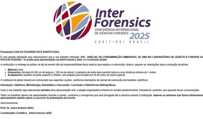 Me ajude a apresentar meu trabalho no InterForensics!!