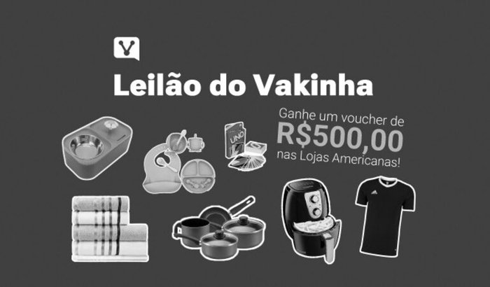 Leilão do Vakinha - R$ 500 em compras nas Americanas