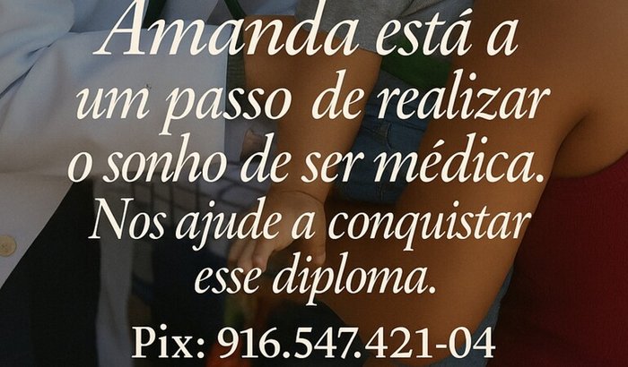 Para pagar a documentação do diploma de medicina da minha filha