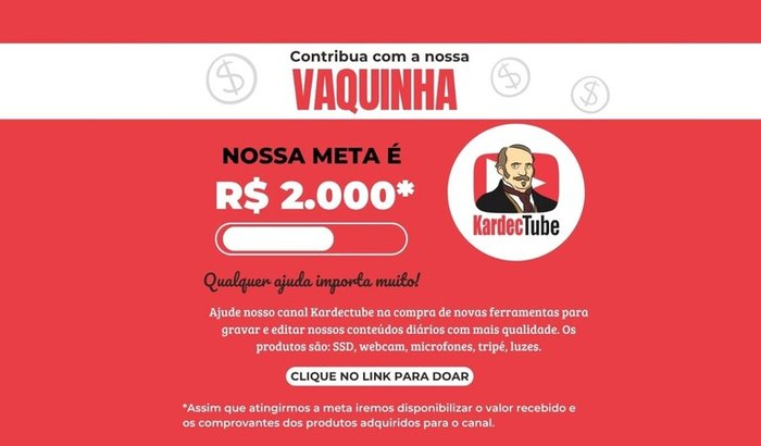 Ajude o Kardectube comprar ferramentas de gravação e edição