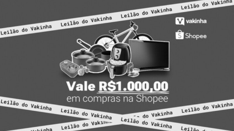 Leilão do Vakinha - R$ 1.000 em compras Shopee