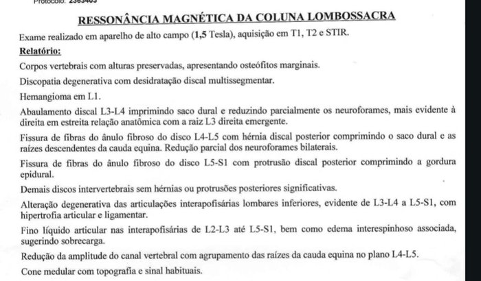 Cirurgia de coluna retirada de emagioma e hérnias de disco 