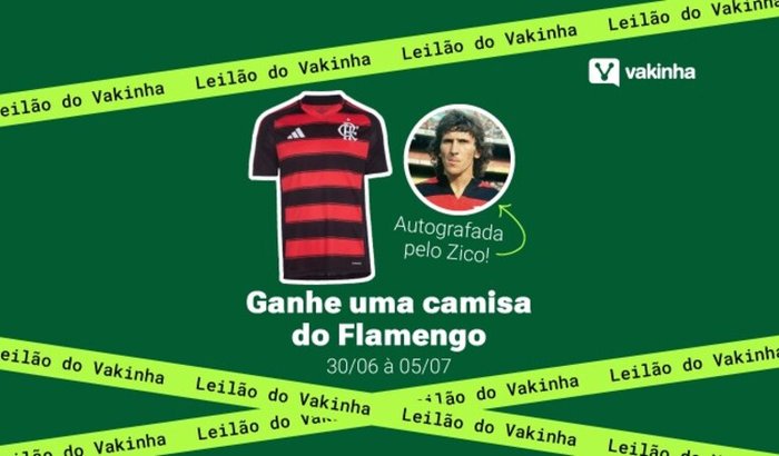 Leilão do Vakinha - Ganhe uma camisa autografada pelo Zico