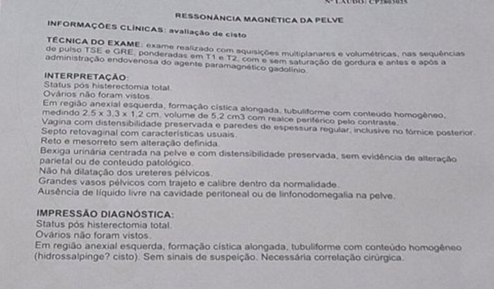 Necessária Correlação Cirúrgica 