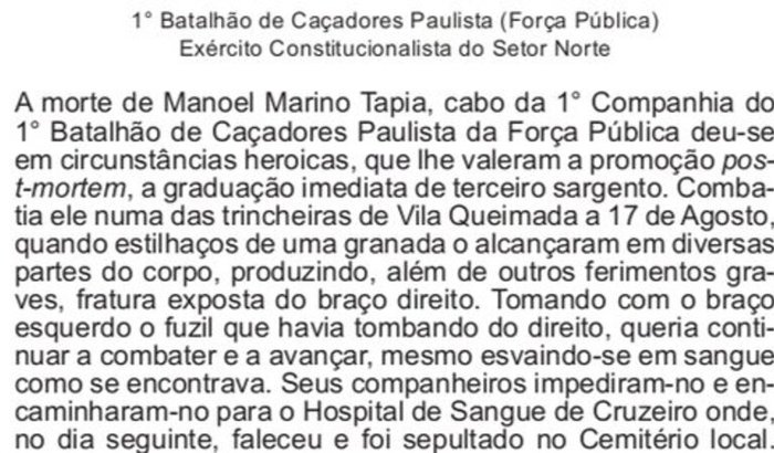 HOMENAGEM A DOIS EX COMBATENTES DA REVOLUÇÃO DE 1932