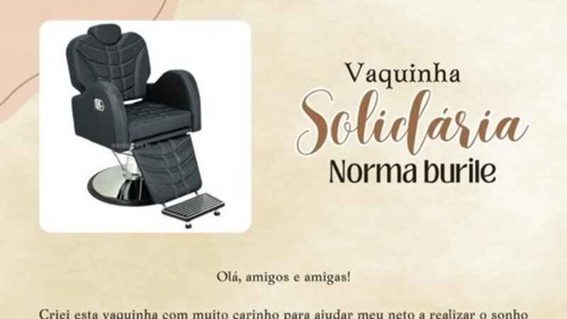 imagem da vaquinha Ajuda para Comprar Cadeira para Barbearia do meu Neto