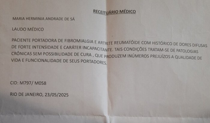 Tenho fibromialgia ,diabetes, artrite reumatoide e pressão alta