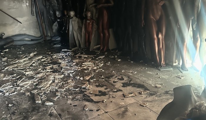 Reforma da loja depois do incêndio