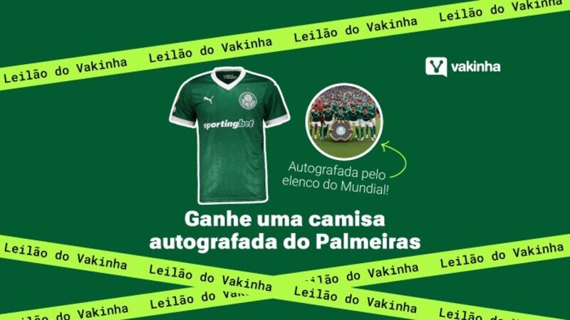 Leilão do Vakinha - Camisa autografada do Palmeiras