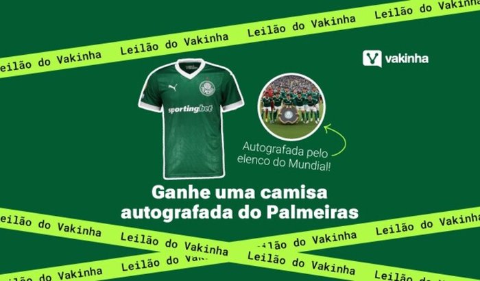 Leilão do Vakinha - Camisa autografada do Palmeiras