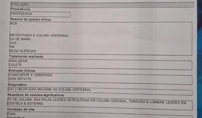 Ajuda no tratamento de Metástase na coluna vertebral