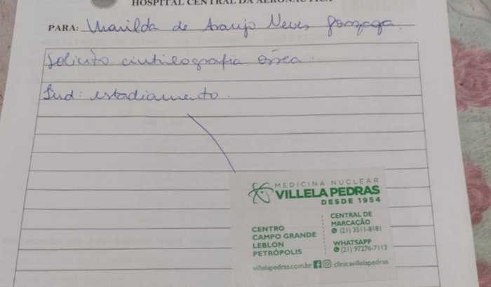 Custos para exames de emergência da minha mãe