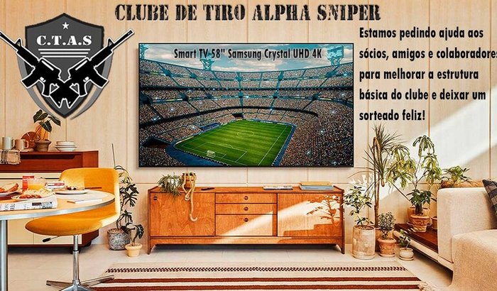 Sorteio de uma TV 58" Samsung para Obras no Clube Alpha Sniper