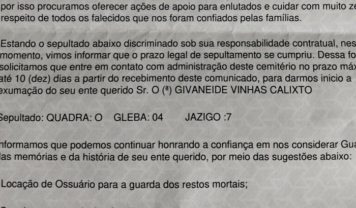 A compra de jazigo tá aonde está os as mortais da minha irmã