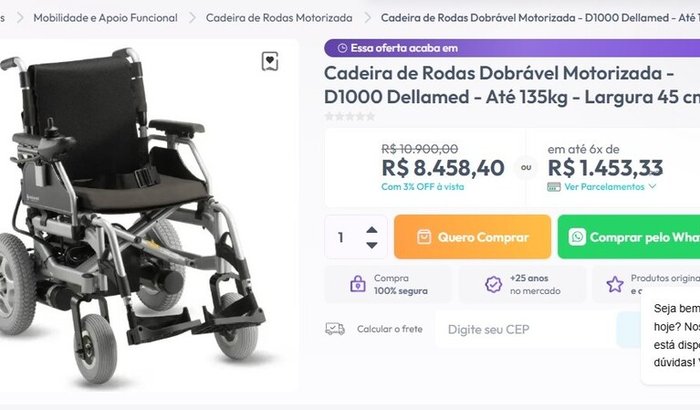 Compra de cadeira de rodas motorizada