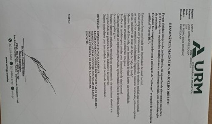 Tratamento pós cirurgia de Joelho 