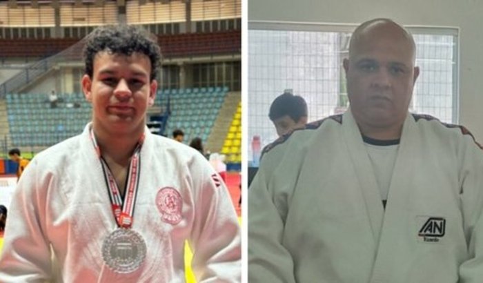 Pai e filho na faixa preta 